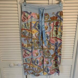 Nick and Nora Womens Pajama Pants Size M World‎ Travel Novelty Cropped Sleepwear